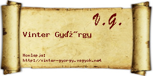 Vinter György névjegykártya